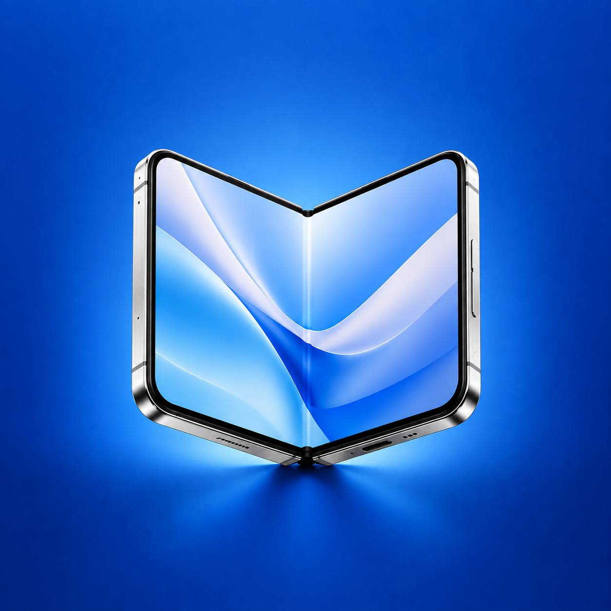 Blue foldable smartphone concept artwork